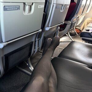 United Airlines Sheer Uniform Work Pantyhose Waist High Tights Reinforced Toe